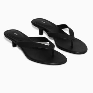 COS Black Low-Heel Thong Sandals